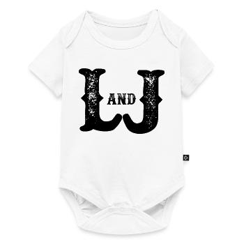 L and J Destroyed Monogram - Baby Premium short-sleeve bodysuit - white - Front