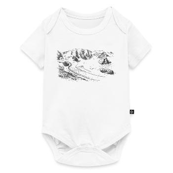 Silhouette de Piz Palü | Bernina Massiv Design | Montagne - Body à manches courtes Premium Bébé - blanc - Devant
