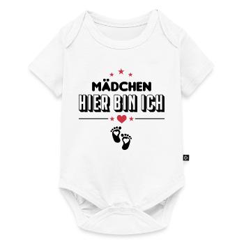 Maedchen Hier bin Ich Baby Säugling - Baby Premium Kurzarmbody - Weiß - Vorne