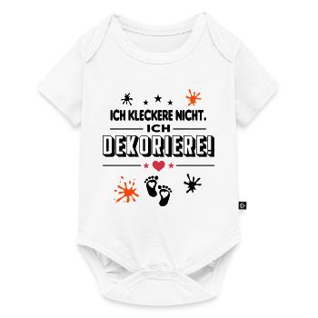 Ich kleckere nicht Ich dekoriere Baby Säugling - Baby Premium Kurzarmbody - Weiß - Vorne