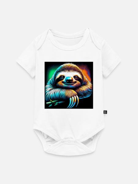 Faultier - Baby Premium Kurzarmbody - Weiß