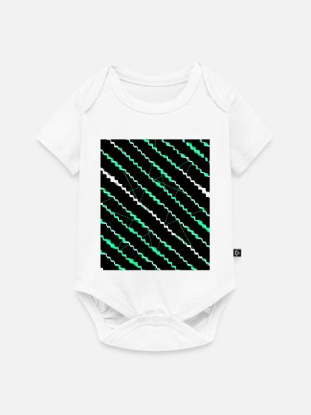 Neon Zickzackstreifen Muster - Baby Premium Kurzarmbody - Weiß