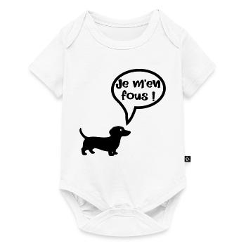 Chien - Je m'en fous - Body à manches courtes Premium Bébé - blanc - Devant