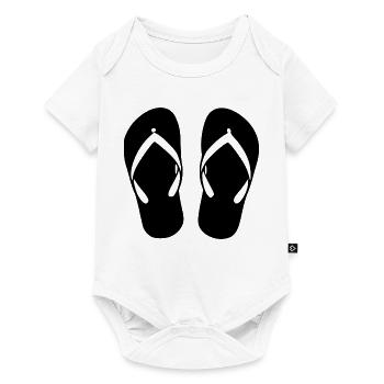 Flipflops_schwarz_Sommer_Strand_Urlaub_Geschenk - Body à manches courtes Premium Bébé - blanc - Devant