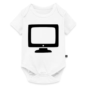 Retro Computer Bildschirm weiß Vintage 80er 90er  - Baby Premium Kurzarmbody - Weiß - Vorne