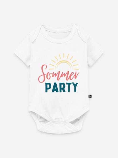 Sommerparty Sonnenstrahl Logo - Baby Premium Kurzarmbody - Weiß