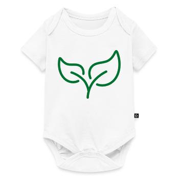 Icône de ligne de feuille verte Eco Nature Symbole de croissance Vect - Body à manches courtes Premium Bébé - blanc - Devant