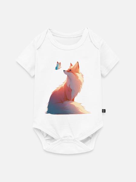 Fuchs Schmetterling - Baby Premium Kurzarmbody - Weiß