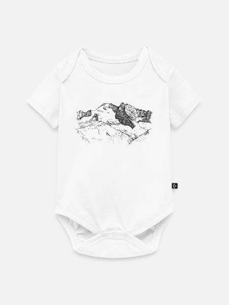 Olperer Zillertaler Tirol Alpen Gipfel-Design - Baby Premium Kurzarmbody - Weiß