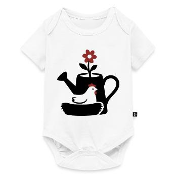Graphique graphique de nid de poulet en arrosoir - Body à manches courtes Premium Bébé - blanc - Devant