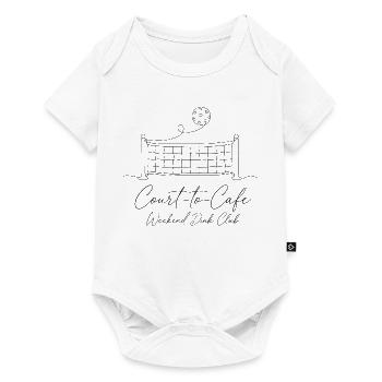 Pickleball Line Art Shirt – Minimalist Court-to-Ca - Baby Premium short-sleeve bodysuit - white - Front