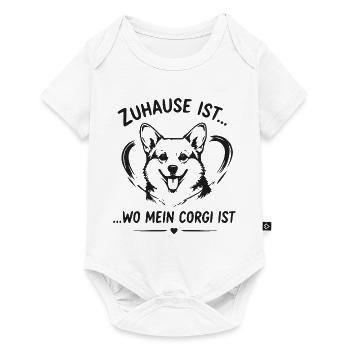 Zuhause ist Wo mein Corgi ist - Baby Premium Kurzarmbody - Weiß - Vorne