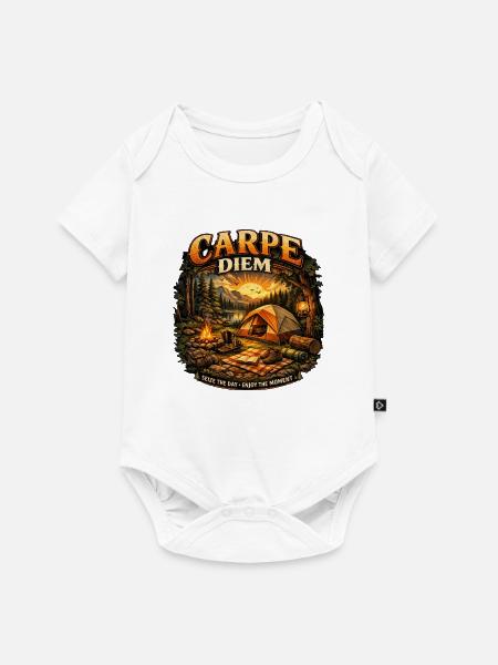 Carpe Diem Campfire Sunset - Baby Premium Kurzarmbody - Weiß