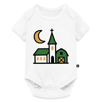 Œuvres d’art de la lune de l’église du village - Body à manches courtes Premium Bébé - blanc - Devant