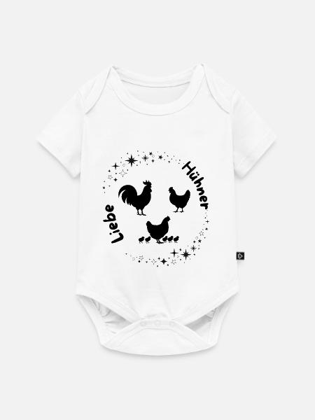 Hühnerliebe - Baby Premium Kurzarmbody - Weiß