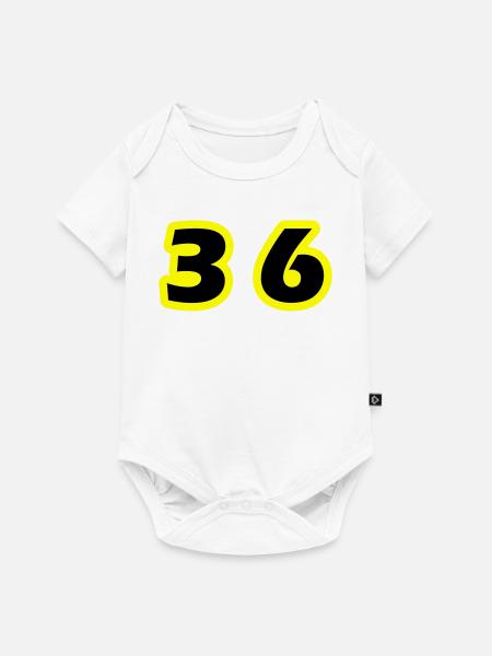 36 Zahl symbol - Baby Premium Kurzarmbody - Weiß