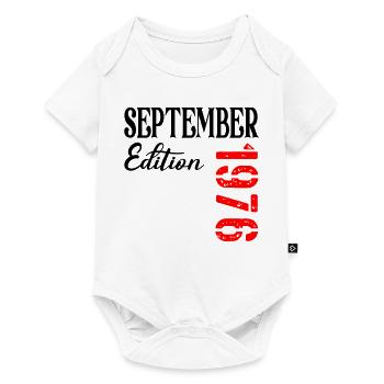 50e anniversaire septembre 1976 - Body à manches courtes Premium Bébé - blanc - Devant