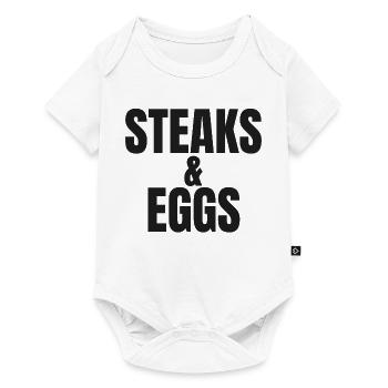 STEAK ET ŒUFS | T-shirt Carnivore | Petit-déjeuner de Ch - Body à manches courtes Premium Bébé - blanc - Devant