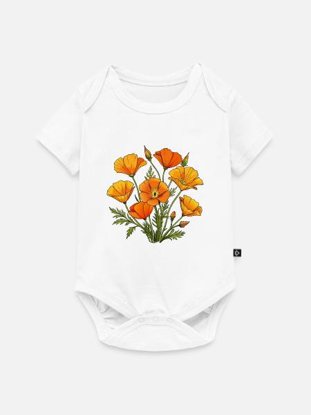 Kalifornischer Mohn - Baby Premium Kurzarmbody - Weiß