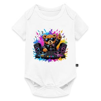 Teddy Bear DJ Neon Splash - Body à manches courtes Premium Bébé - blanc - Devant