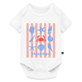 Strandgut Muscheln Seesterne und Krebs - Baby Premium Kurzarmbody - Weiß - Vorne