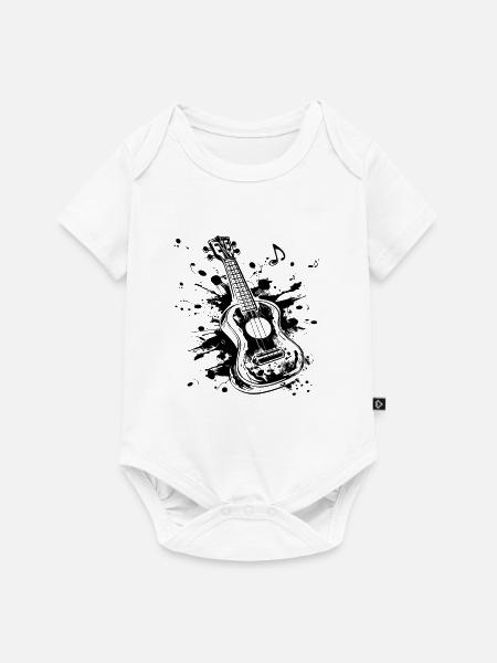 Ukulele Graffiti - Baby Premium Kurzarmbody - Weiß