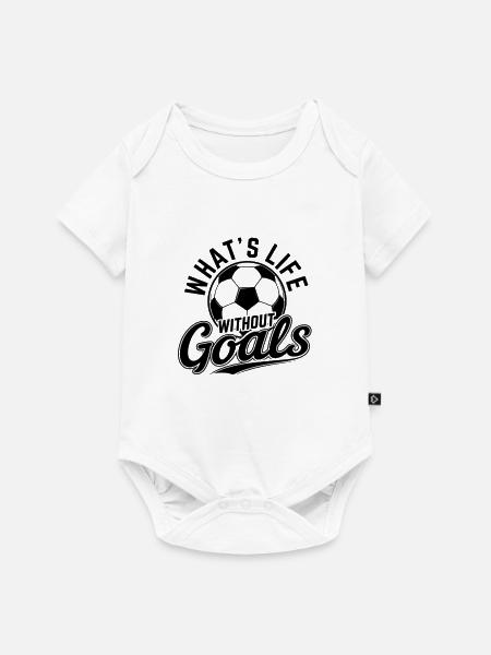 Fußball-Tore-Emblem - Baby Premium Kurzarmbody - Weiß