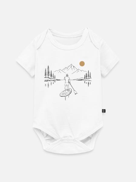 Stand-Up-Paddle am See - Baby Premium Kurzarmbody - Weiß