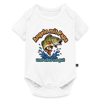 Angeln mit Papa – Alles ist Gut - Baby Premium Kurzarmbody - Weiß - Vorne