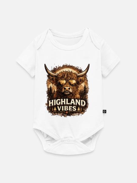 Highland Vibes in Sepia - Baby Premium Kurzarmbody - Weiß