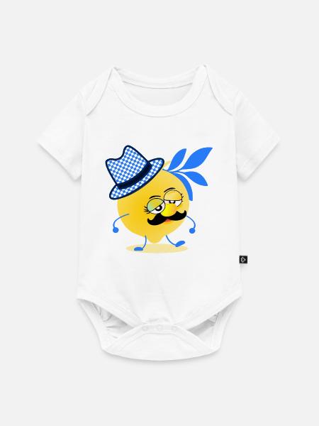 Bayern Zitrone Schnurrbart - Baby Premium Kurzarmbody - Weiß