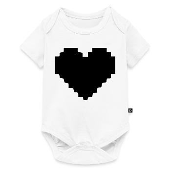Black Heart Black Pixel Heart Gift - Baby Premium short-sleeve bodysuit - white - Front