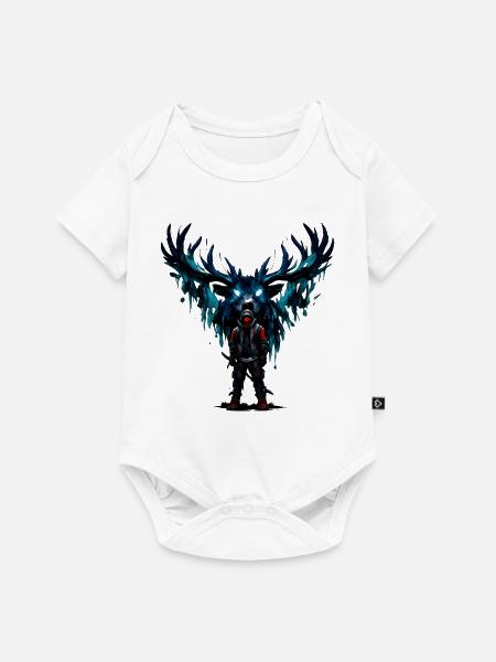 Nachtkrieger mit blauen Flügeln - Baby Premium Kurzarmbody - Weiß