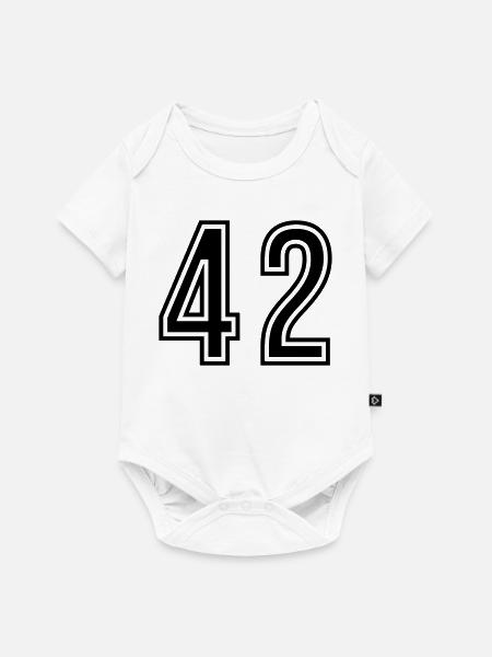 42 Zahl symbol - Baby Premium Kurzarmbody - Weiß