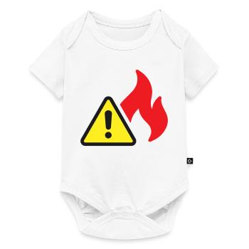 Icône solide d’alerte incendie Symbole de sécurité de flamme - Body à manches courtes Premium Bébé - blanc - Devant