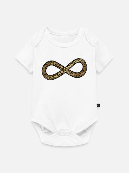 Leopard Infinity Muster - Baby Premium Kurzarmbody - Weiß
