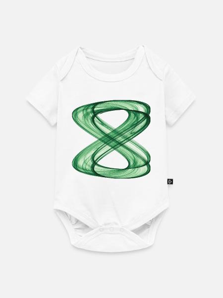 Verflochtene Bahnen - Baby Premium Kurzarmbody - Weiß