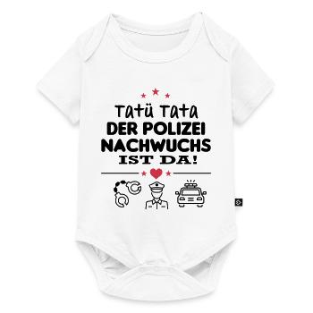 Polizei Nachwuchs Junge Baby Säugling - Baby Premium Kurzarmbody - Weiß - Vorne