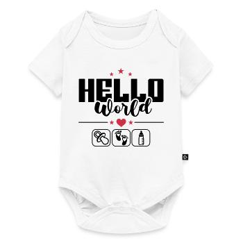 Hello World Nouvelles proverbes de bébé Hello World - Body à manches courtes Premium Bébé - blanc - Devant