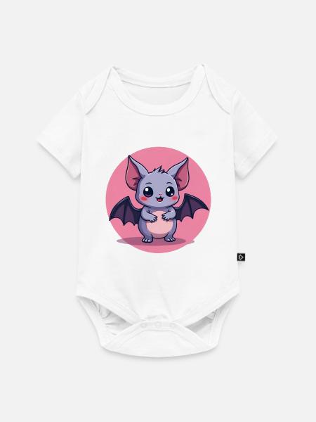 Niedliche Pastell-Goth-Fledermausfigur - Baby Premium Kurzarmbody - Weiß