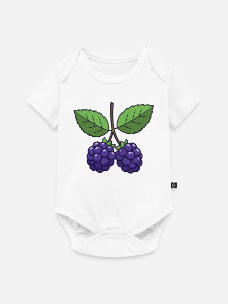 Brombeere Kostüm Karneval Fasching Beeren Lila - Baby Premium Kurzarmbody - Weiß