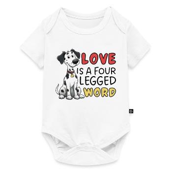 Dalmatinische Liebe ist ein Wort mit vier Buchstaben - Baby Premium Kurzarmbody - Weiß - Vorne