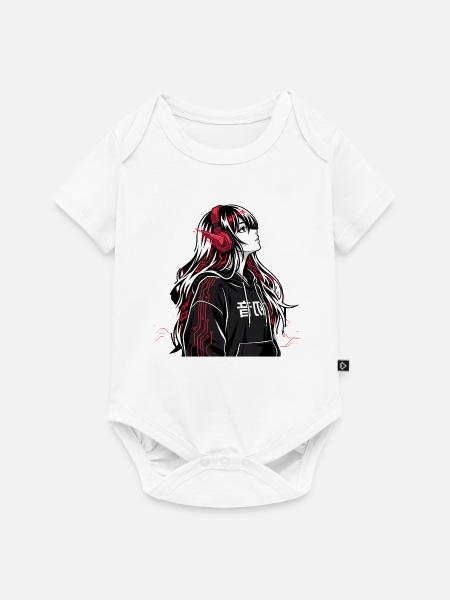 Cyberpunk Anime Hoodie - Baby Premium Kurzarmbody - Weiß