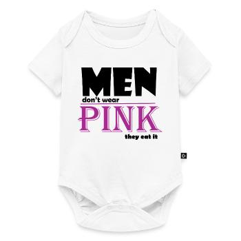 Art du t-shirt avec logo à empattement rose - Body à manches courtes Premium Bébé - blanc - Devant