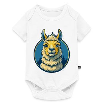 Llama Kawaii Maskottchen-Cartoon-Charakter-Clipart-Logo - Baby Premium Kurzarmbody - Weiß - Vorne