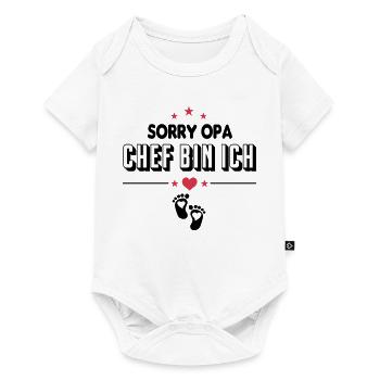 Opa Chef bin ich Baby Sprüche - Baby Premium Kurzarmbody - Weiß - Vorne
