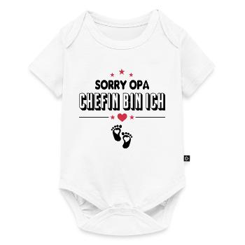 Opa Chefin bin ich Baby Sprüche - Baby Premium Kurzarmbody - Weiß - Vorne