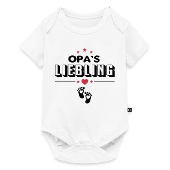 Opas Liebling Herz Sterne Baby Sprüche - Baby Premium Kurzarmbody - Weiß - Vorne