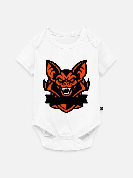 Fledermaus Maskottchen Wappen - Baby Premium Kurzarmbody - Weiß