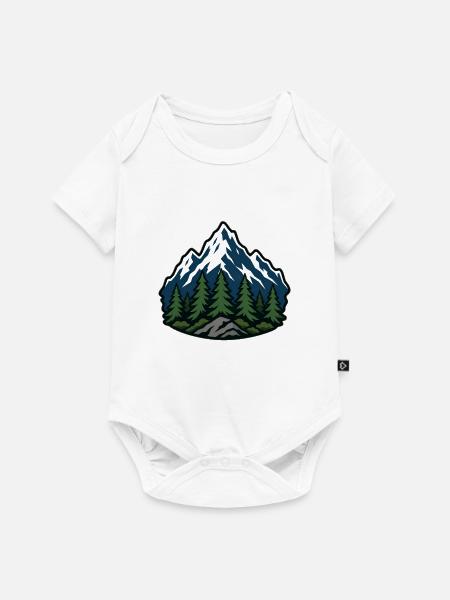 Bergwald Patch - Baby Premium Kurzarmbody - Weiß